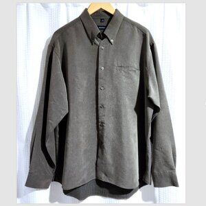 Eccolo Shirt Men's Size Large Button Down Long Sleeve 16-16 1/2 Neck Taupe